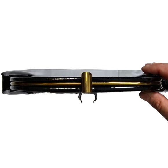 Patent Leather Clutch with Handle - Picture 4 of 7